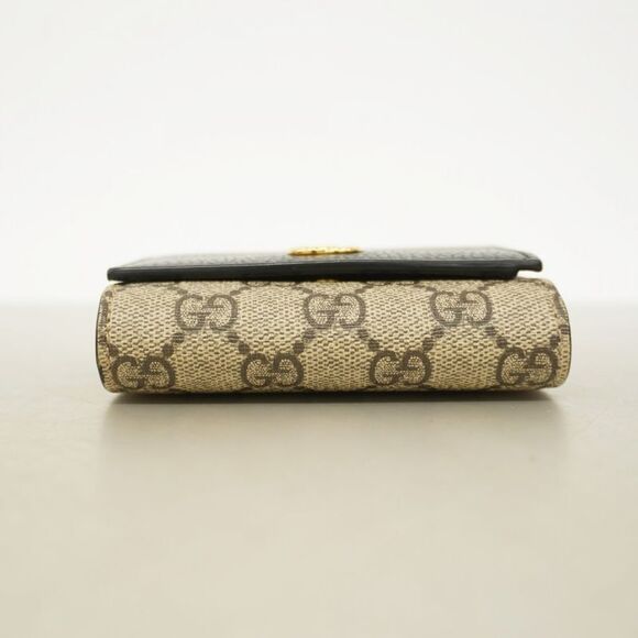 Gucci Wallet Ggmarmont GG Supreme 598587 PVC Leather Black Brown Gold Hardware - Picture 2 of 10